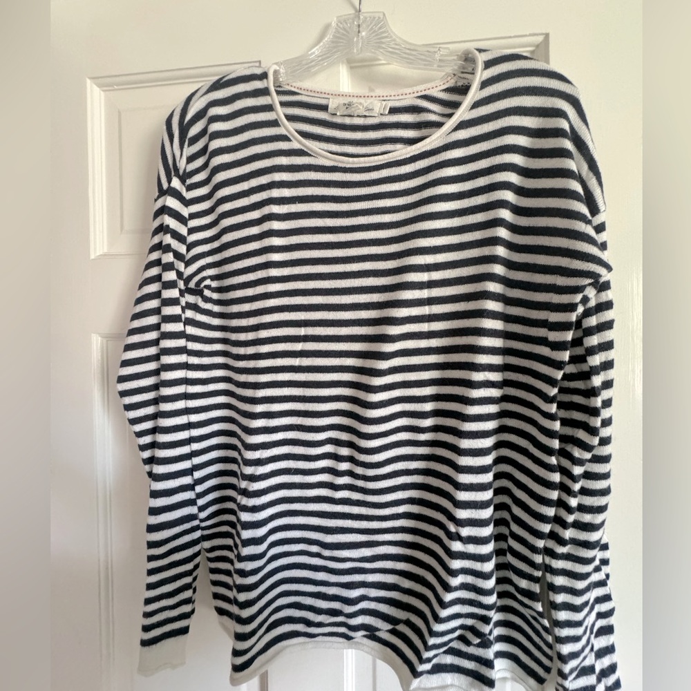 Navy & White Striped Long Sleeve